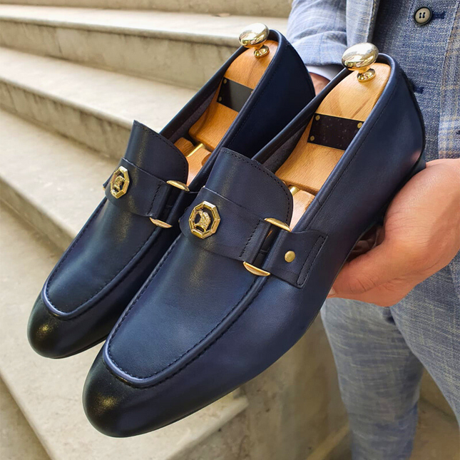 Mocasines de piel auténtica italiana de Milán