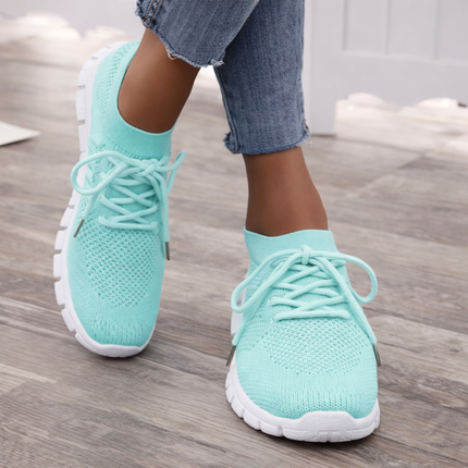 Zapatillas transpirables con cordones para mujer: ligeras, cómodas y antideslizantes.