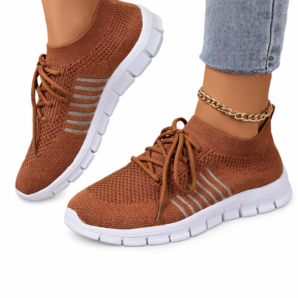 Zapatillas transpirables con cordones para mujer: ligeras, cómodas y antideslizantes.