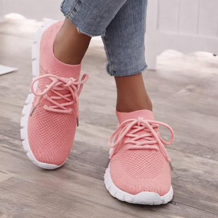Zapatillas transpirables con cordones para mujer: ligeras, cómodas y antideslizantes.