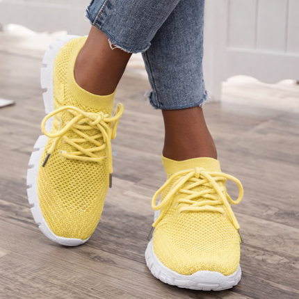 Zapatillas transpirables con cordones para mujer: ligeras, cómodas y antideslizantes.