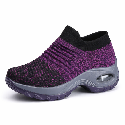 Zapatillas deportivas transpirables con amortiguación de aire para mujer: ligeras y con amortiguación de impactos.