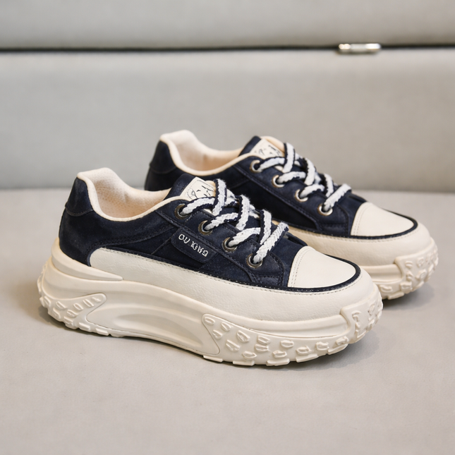 Zapatillas de plataforma gruesa con aumento de altura: zapatos casuales de suela gruesa para mujer 