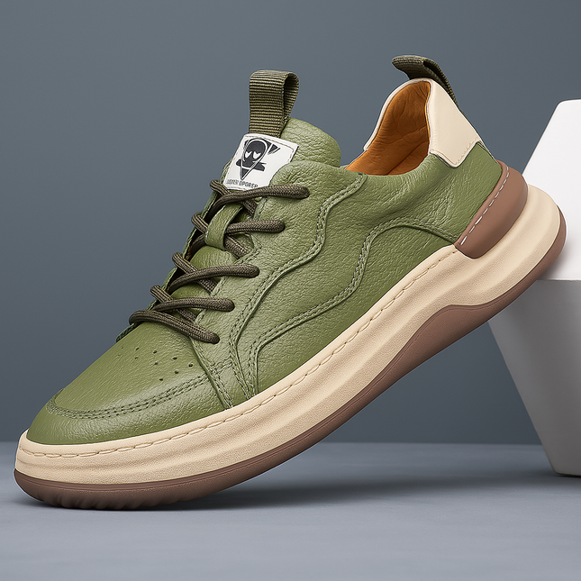 Zapatillas de piel auténtica Nero Italiana