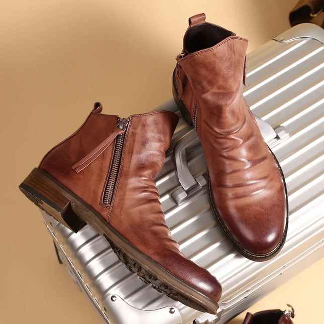 Botas Chelsea de piel auténtica Milano