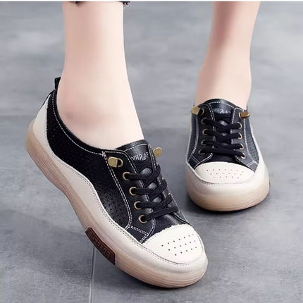 Zapatillas de piel TerraSoft sin cordones para mujer: cómodas y transpirables.